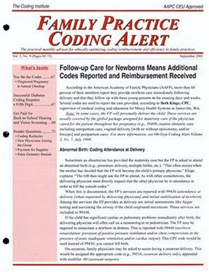 Family Practice Coding Alert